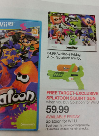 Illustration for article titled TAY Deal Blip: Buy Splatoon at Target, Get Squirt Gun
